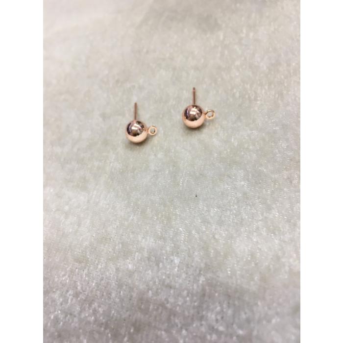Roz Renk 6mm Top Küpe Klipsi No:3