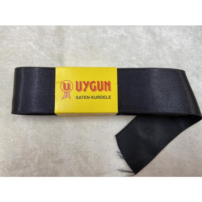 SATEN KURDELE SİYAH 38 MM / 10 METRE