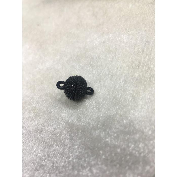 Siyah Renk 10mm Mıknatıslı Yuvarlak Kapama Tırtıklı