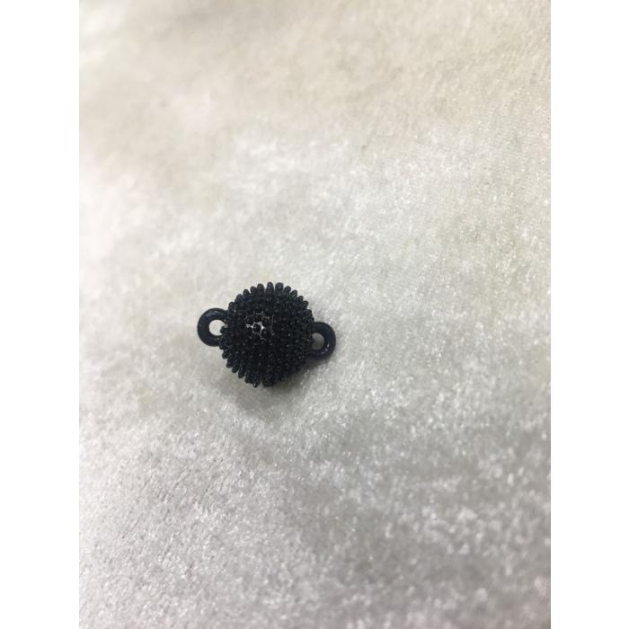 Siyah Renk 12mm Mıknatıslı Yuvarlak Kapama Tırtıklı